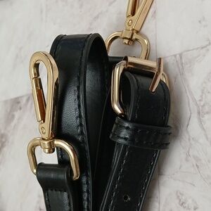 Black Leather Strap with Gold Hooks